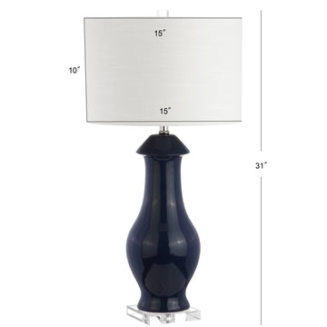 Liberty 31" Ceramic/Crystal LED Table Lamp - JONATHAN Y